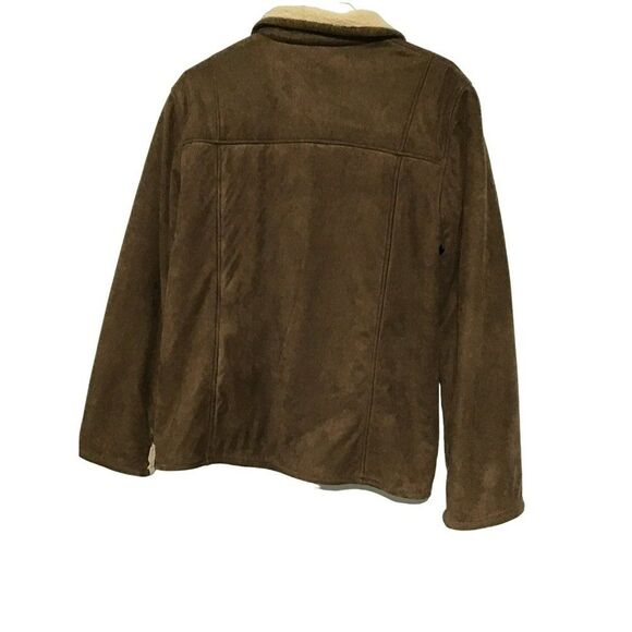 Alfred Dunner Faux Suede Jacket Brown Size 12 - Picture 4 of 6